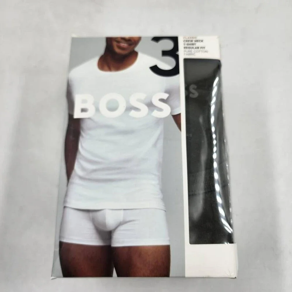 Boss Cotton Crewneck Regular Fit T-Shirt Men's M Multi Short Sleeve - Pack of 3
